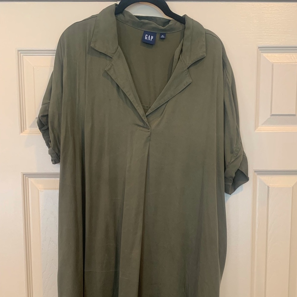 Gap Army Green Popover Dress